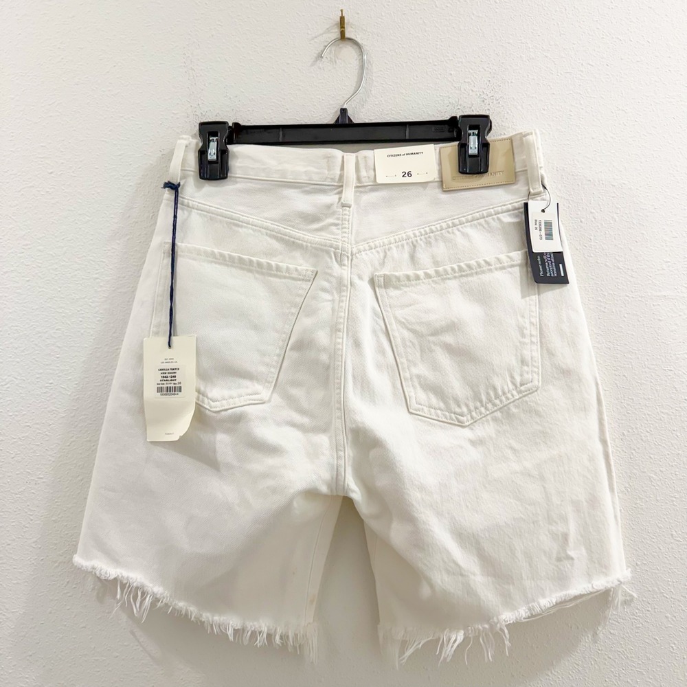 NWT Citizens of Humanity 100% Cotton Camilla White Denim Shorts Jorts 26 - Picture 4 of 6